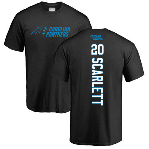 Carolina Panthers Men Black Jordan Scarlett Backer NFL Football #20 T Shirt->carolina panthers->NFL Jersey